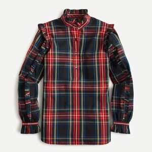 JCrew Tartan Plaid Holiday Top